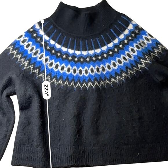 GAP Fair Isle Funnel neck Black and Blue Sweater Size XL - Picture 11 of 13